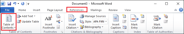 how to create table of contents in word 2011