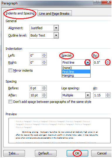 To Create First Line Indent In MS Word Javatpoint