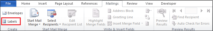 How to create labels in Word