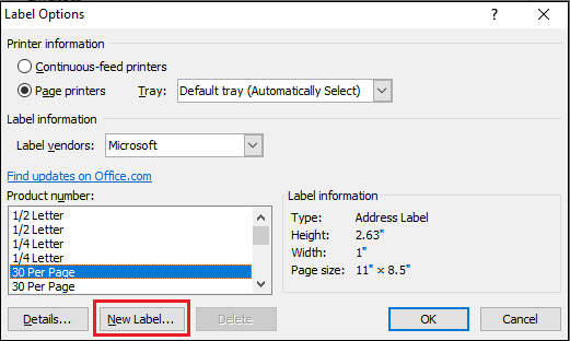 How to create labels in Word