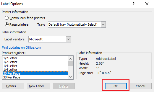 How to create labels in Word