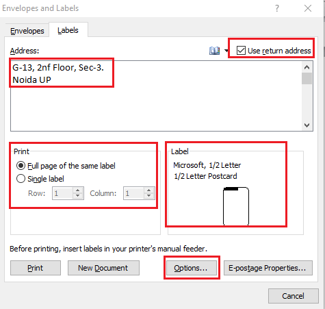 How to create labels in Word