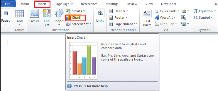 how-to-insert-a-graph-chart-in-word-javatpoint