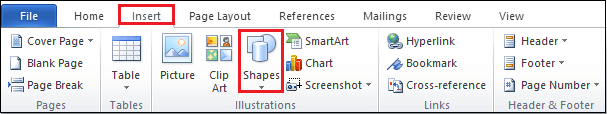 How to insert a line in Word