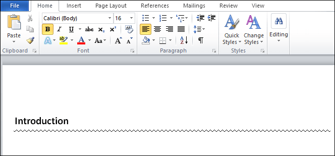 How to insert a line in Word