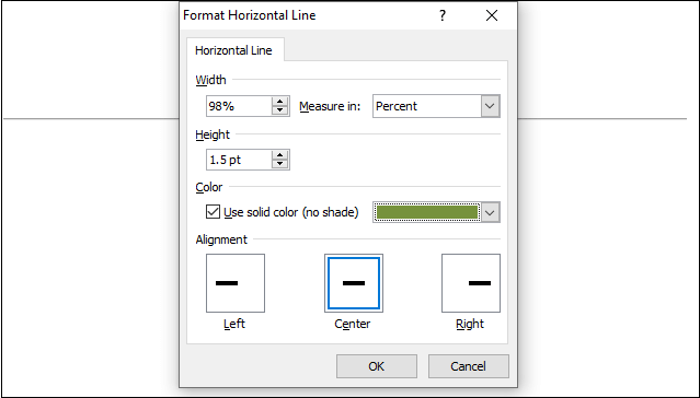 How to insert a line in Word