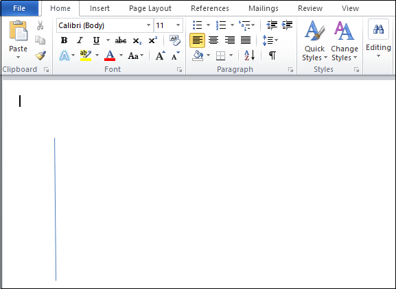 How to insert a line in Word