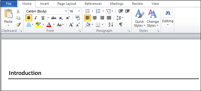 How to insert a line in Word