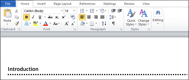 How to insert a line in Word