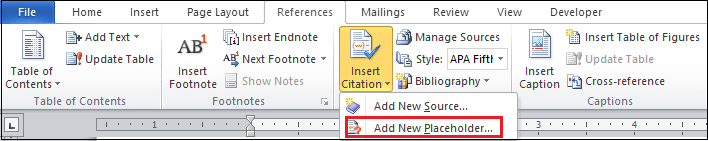 How to Insert a Placeholder in Word document