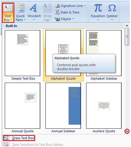 ms word add box around text