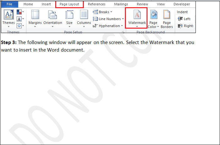 how to delete a watermark in word