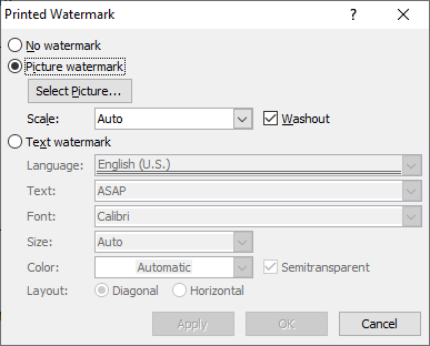 How to insert a Watermark in Word