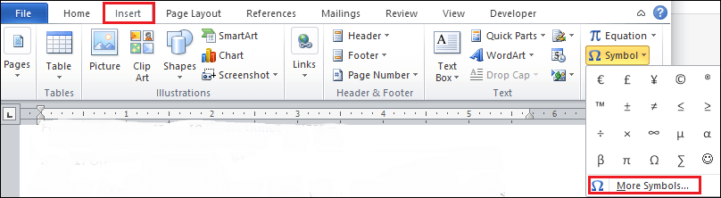 How to insert bullet points in Word document