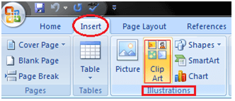 how to insert clip art in word