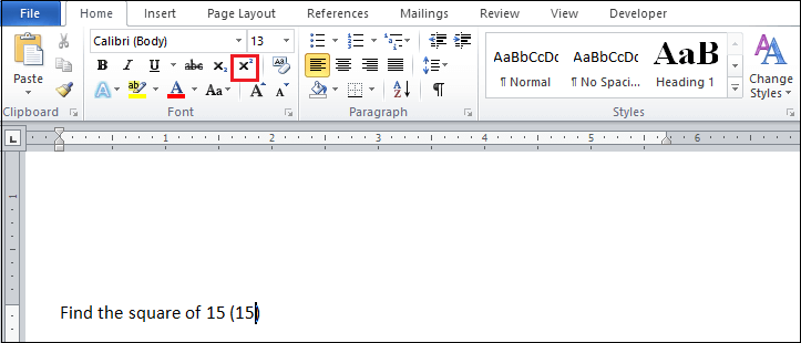 what is the command for subscript in word