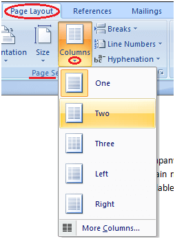 text to two columns in powerpoint