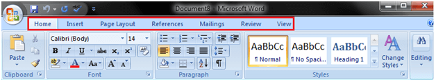 MS Word Ribbon and tags 1