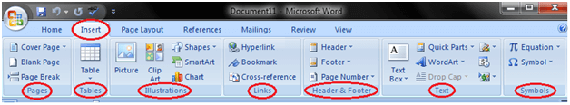 microsoft word toolbar tabs