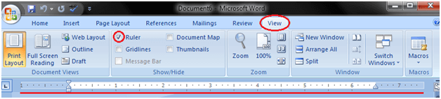 ruler microsoft word