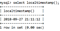 MySQL Datetime localtimestamp() Function