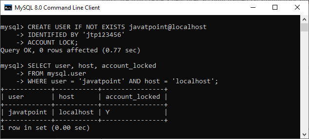MySQL Lock Account