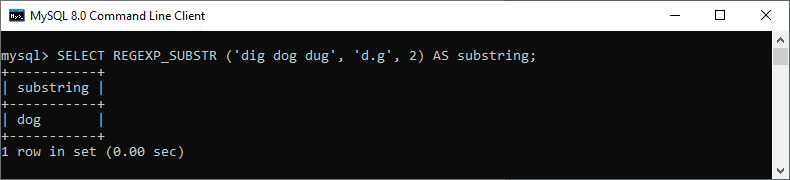 MySQL Regexp substr Function Javatpoint