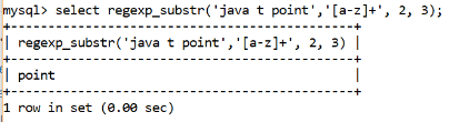 MySQL Regexp_substr() Function - Javatpoint
