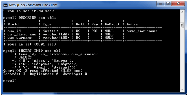 mysql insert into table values current time