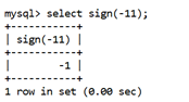 MySQL Math SIGN() Function