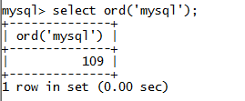 MySQL String ORD() Function