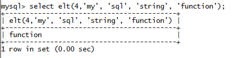 MySQL String ELT() Function