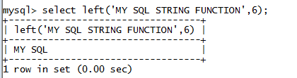 MySQL String LEFT() Function