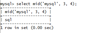 MySQL String MID() Function