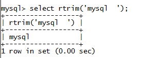 MySQL String RTRIM() Function