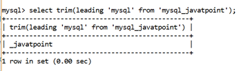 MySQL String Trim() Function