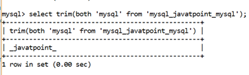MySQL String Trim() Function