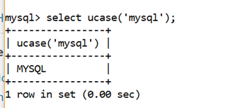 MySQL String UCASE() Function