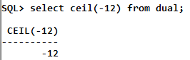Oracle Math ceil Function