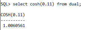 Oracle Math cosh Function