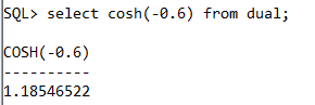 Oracle Math cosh Function