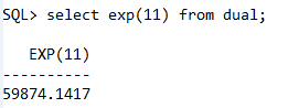 Oracle Math exp Function