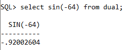 Oracle Math SIN() Function