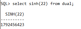 Oracle Math SINH() Function
