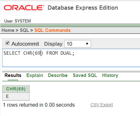 Oracle String CHR Function