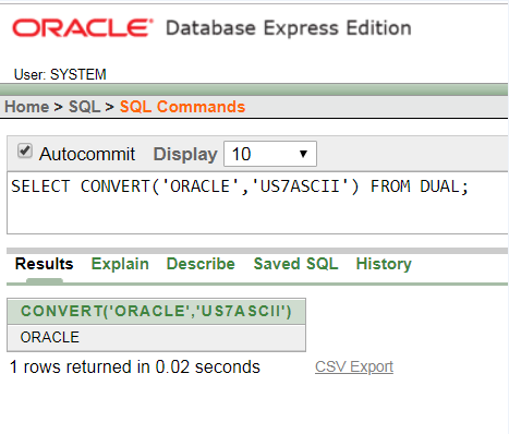 Oracle String CONVERT Function
