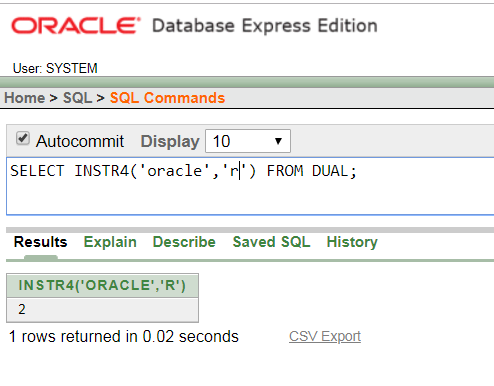 Oracle String INSTR4() Function