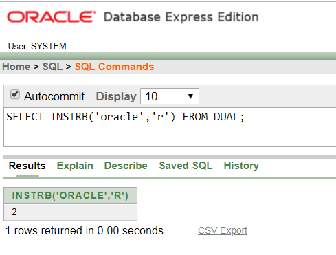 Oracle String INSTRB() Function