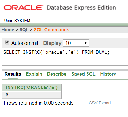 Oracle String INSTRC() Function