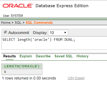 Oracle String LENGTH() Function